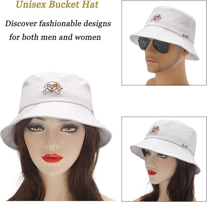 ZLYC Unisex Fashion Embroidered Bucket Hat Summer Fisherman Cap for Men Women