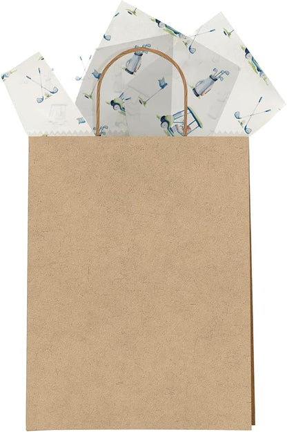 Pro Supply Global Golfing Printed Tissue Paper for Gift Bags or Boxes and Wrapping - Golf Bulk Decorative Art Tissue Paper for Packaging and Gifting | 24 Sheets 20" x 30"