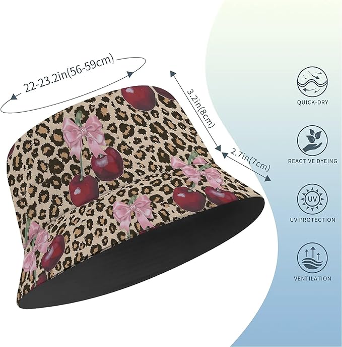 Bucket Hat for Women Men Unisex Sun Cap Packable Outdoor Fisherman Hat Headwear,Reversible Double-Side-Wear