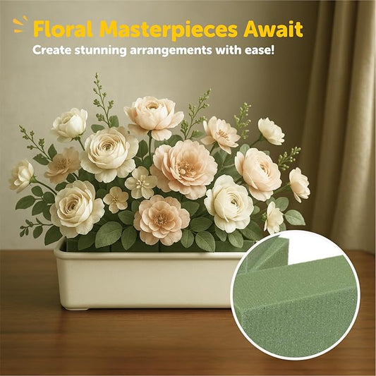 Premium Dry Floral Foam Blocks (3ct) - Green Foam for Flower Arrangements - Styrofoam Block for Artificial Flowers and Plant Decoration, Great for Crafts, Green Foam Bricks, Florist Foam Brick/Block