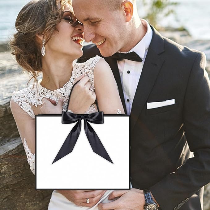 JMANNI Gift Bag, 1PCS Gift Bags Large with Ribbon and 1 Greeting Cards 2 Tissue Paper, Portable Paper Gift Bag with Handles, Birthday Gift Bags,Present Bags for Wedding Party Mothers Day