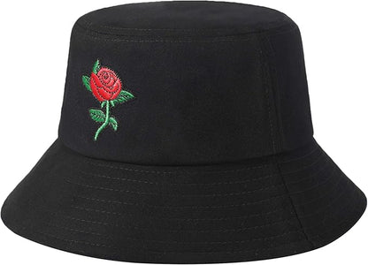 ZLYC Unisex Fashion Embroidered Bucket Hat Summer Fisherman Cap for Men Women