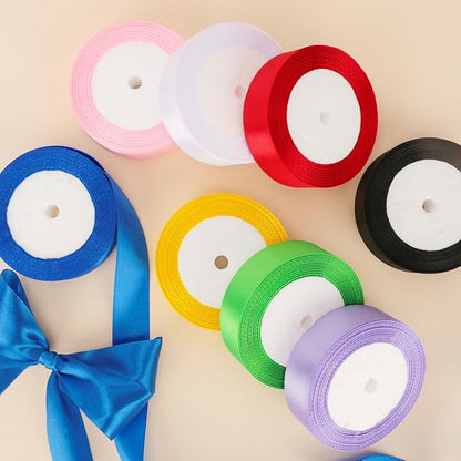 NESCCI 200 Yards Ribbon,1 Inch Satin Ribbon,Single Face Satin Ribbons, Perfect for Gift Wrapping,Wedding Decoration,Handmade Bows,Wrapping Bouquet and More