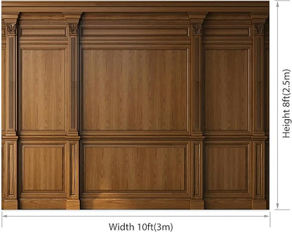 AOFOTO Vintage Room Inside Backdrop Classic French Frame Brown Walls Photo Background for Wedding Bridal Shower Party Banner Home Headboard Decor Wall Photo Studio Booth Props 10x8ft
