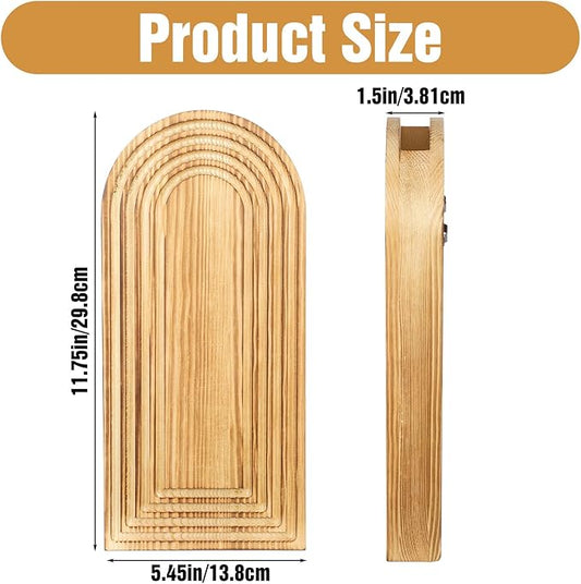 2 Pack Wood Wall Planter Vase,Wall Vases for Flowers Boho Walls Decor Wooden Vases Mounted Wooden Planters Holder Walls Plant for Living Room, Bedroom, Bathroom-11.75X5.45 Inches