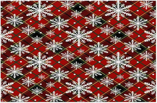 Christmas Xmas Waffle Art Snowflake Placemats Set of 6 PVC Vinyl Non Slip Table Mats Heat Resistant Place Mats Washable Wipeable Dining Table Mat for Kitchen Decor Party Indoor Outdoor Decorative Gift