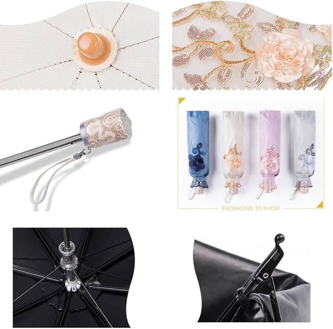 Honeystore Flower Lace Parasols for Wedding Party Lace Bridal Umbrella