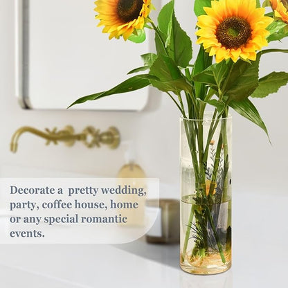Flower Vase Clear Plastic Cylinder Vases Decor for Centerpieces Home Storage Office Weddings Cute Ghost Flower 11.8 x 3.9 in