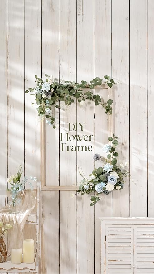Ling's moment Artificial Flowers 25Pcs Powder Blue Roses Decor w/Stems,3" Real Touch DIY Foam Floral for Wedding Bouquet/Centerpieces, Outdoors Party Backdrop, Room/Table, and Garden/Pot Decorations