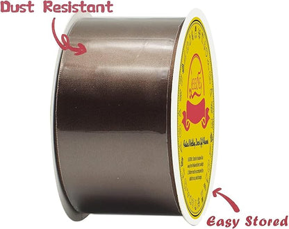 Double Face Brown Satin Ribbon 2 inch X 25 Yards Polyester Brown Ribbon for Gift Wrapping Very Suitable for Weddings Party Invitation Decorations and More