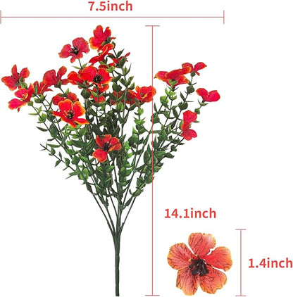 Artificial Fall Flowers Faux Mums for Outdoor Indoor Garden Home Decoration, Faux Flower Daisy with Eucalyptus Leaves Fake Mums Plants Greenery Boxwood Porch Patio, 12 Bundles