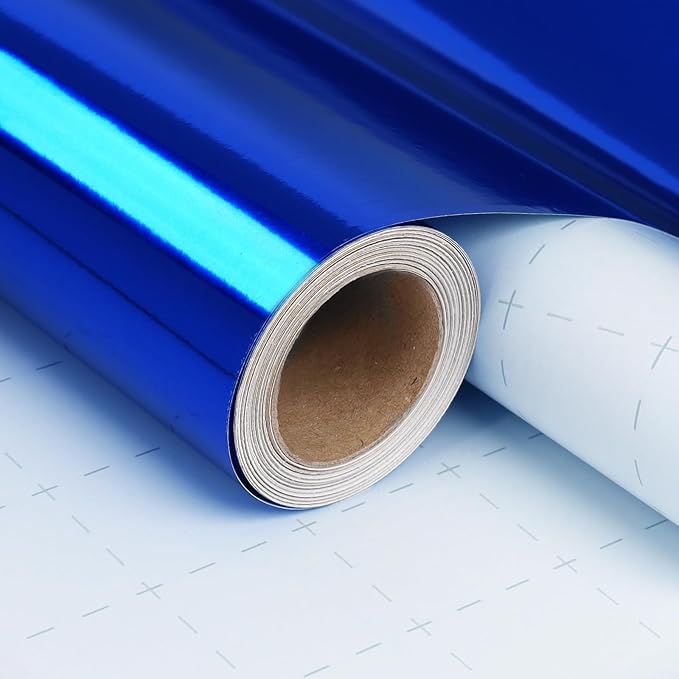 LaRibbons Blue Metallic Wrapping Paper, 30 Inch X 33 Feet (82.5sq.ft) Solid Color Paper Roll, Gift Wrapping Paper Rolls for Wedding, Birthday, Christmas, Baby Shower