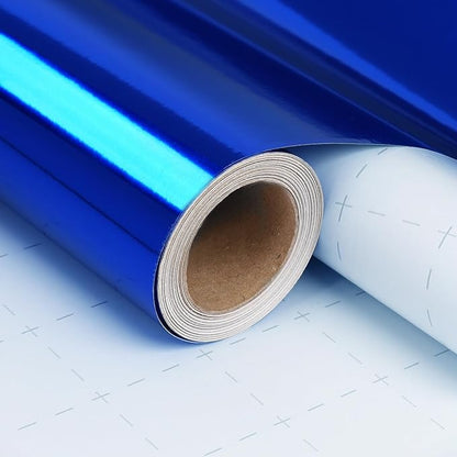 LaRibbons Blue Metallic Wrapping Paper, 30 Inch X 33 Feet (82.5sq.ft) Solid Color Paper Roll, Gift Wrapping Paper Rolls for Wedding, Birthday, Christmas, Baby Shower