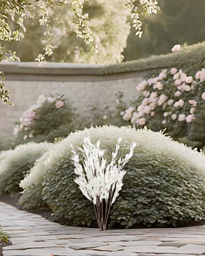 UiiziC Artificial Flowers Jasmine 8 PCS 31"/80cm Faux Plants Bulk Fake Flower Bouquet for Vase Fillers Floral Arrangement Wreath Wedding Party Bouquets Garden Centerpieces Decor (White)