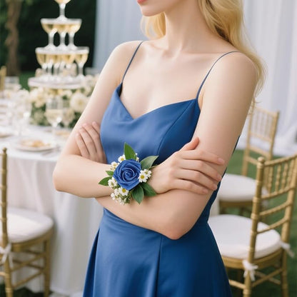 50PCS Foam Roses with Pearls 2.56in Royal Blue Roses Artificial Flowers Bulk Foam Flowers with Stem for Wedding, Bridal Shower, Cake, Graduation and Home Decor(Royal Blue)