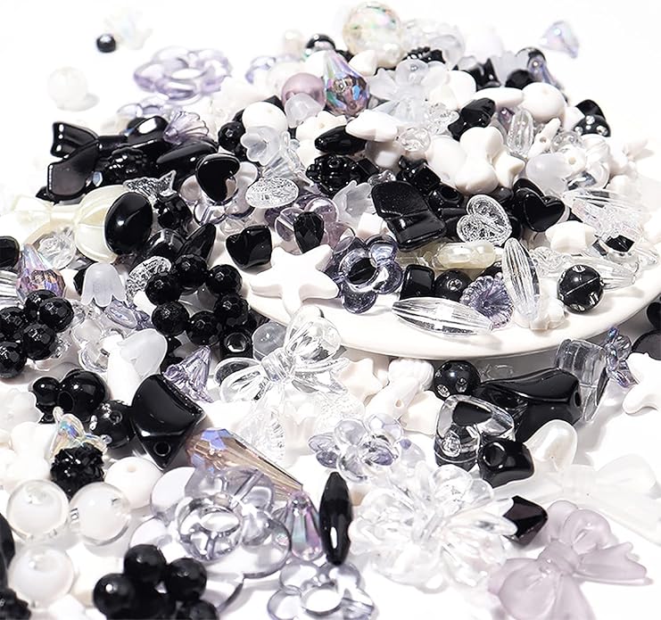 300 Grams Beads Charms Pendants, Acrylic Beads Charms for Jewelry Making Bracelet Necklace Earrings Bangles, DIY Art Craft