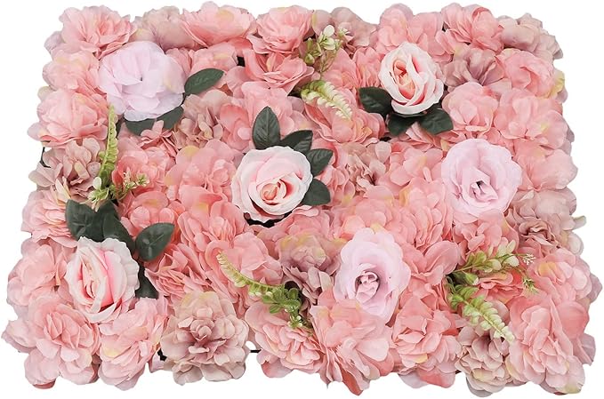 12 Pcs White Flower Wall Flowers Backdrop Artificial Flower for Backdrop Flowers Decoration 3D Floral Panels for Wall Decor Home Party Wedding Room Decoration (60x40cm/Pink 1)