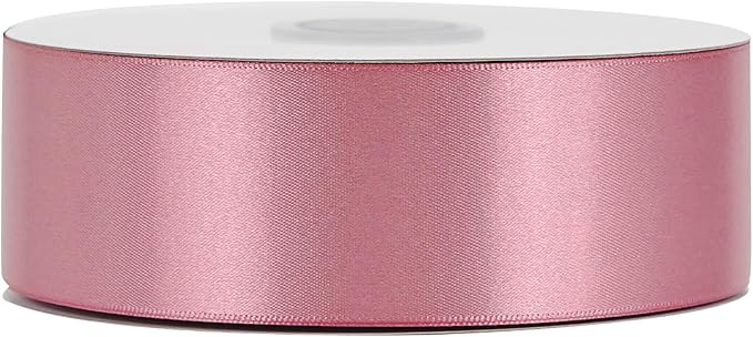 MEEDEE Mauve Rosy Satin Ribbon 1-1/2 Inch Rose Pink Ribbon Lux Double Faced Satin Ribbons by 50 Yards Pink Polyester Satin Ribbons for Crafts, Weddings, Flower Bouquet, Holiday Decorating