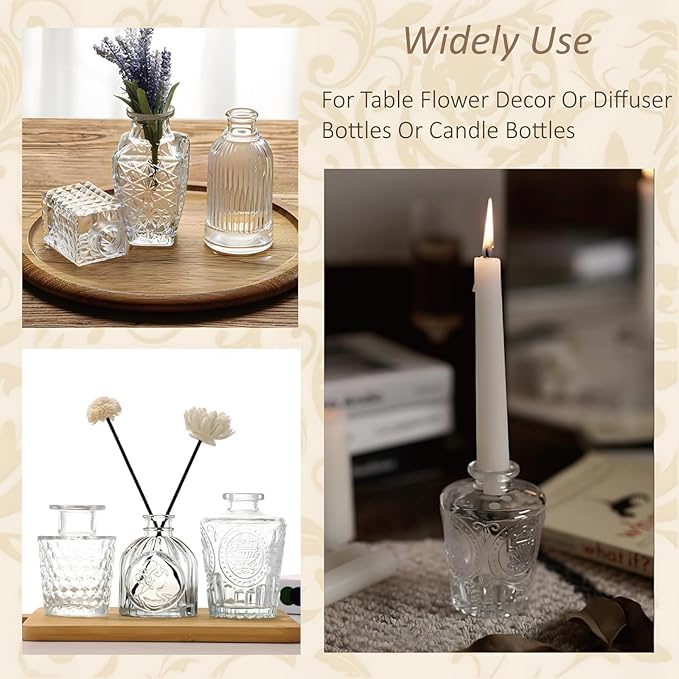 Glass Bud Vases Set of 36PCS, Small Flower Vases for Wedding Centerpiece Table Decoration, Vintage Vase in Bulk for Flower Arrangements, Mini Vase for Birthday Party, Festival Home Decor,Clear