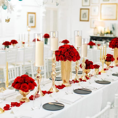 54 Pcs Cylinder Vases Set for Centerpieces, 6/8/10 Inch Tall Clear Glass Vase, Hurricane Floating Candle Holder for Wedding Table Decor, 2.5''/2.7''/3.3''' Diameter (2.5'' X 5'',6'',8'')