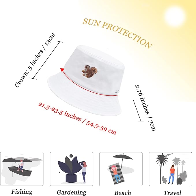 ZLYC Unisex Fashion Embroidered Bucket Hat Summer Fisherman Cap for Men Women
