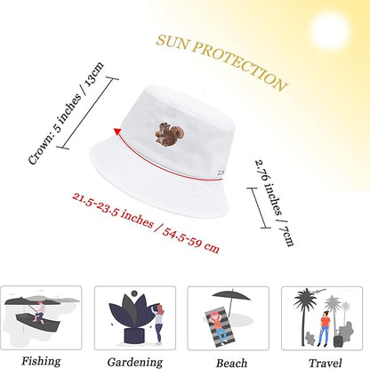ZLYC Unisex Fashion Embroidered Bucket Hat Summer Fisherman Cap for Men Women