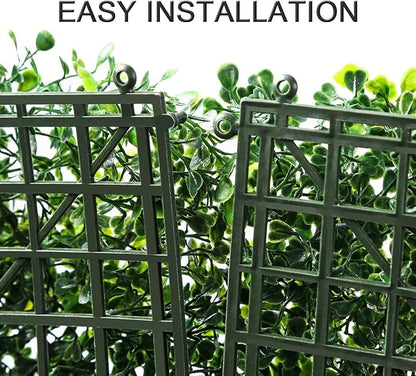 Sunnyglade 12 Pieces 20"x 20" Artificial Boxwood Panels Topiary Hedge Plant, Privacy Hedge Screen Sun Protected Suitable for Outdoor, Indoor, Garden, Fence, Backyard and Decor (12PCS)
