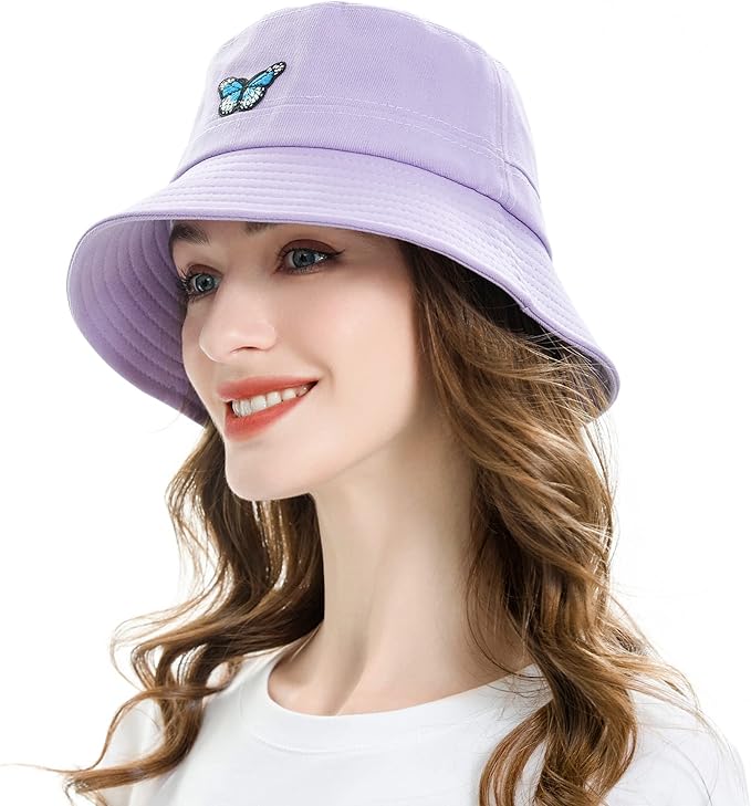 ZLYC Unisex Fashion Embroidered Bucket Hat Summer Fisherman Cap for Men Women