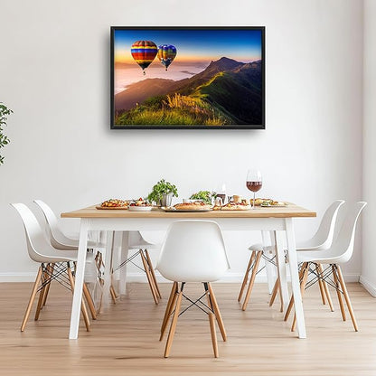 Framed Large Pictures Wall Art for Living Room, Nature Scenery Mountain Landscape Oversized Wall Decor Hot Air Balloon Canvas Print Painting Extra Large Framed Artwork for Bedroom Office 36"x24"