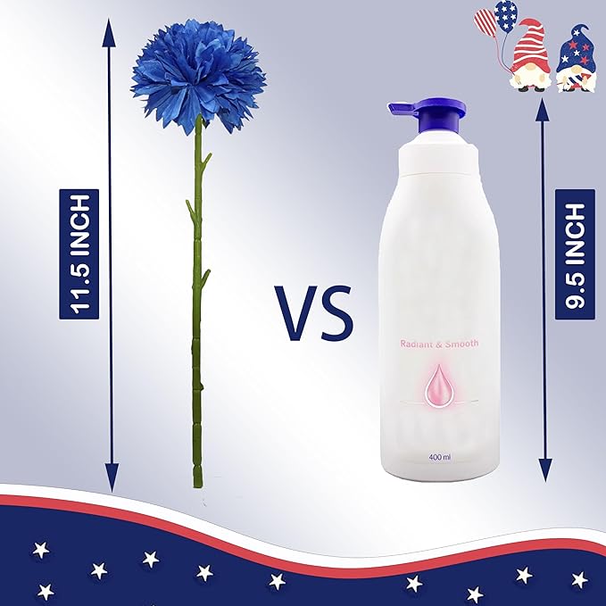 Tinsow 12 pcs Artificial Flower Patriotic Memorial Bouquet Red White and Blue Faux Ball Chrysanthemum Bouquet 4th of July Flowers Silk Flowers Arrangement for Home Party Centerpiece Vase Decor