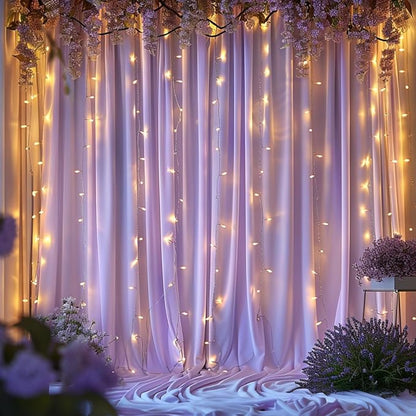 30x10ft Wrinkle Free Lavender Backdrop Curtain for Parties Soft Fabric Drapes Wedding Curtain Backdrop for Birthday Party Decorations Background for Photography 5x10ft,6 Panels