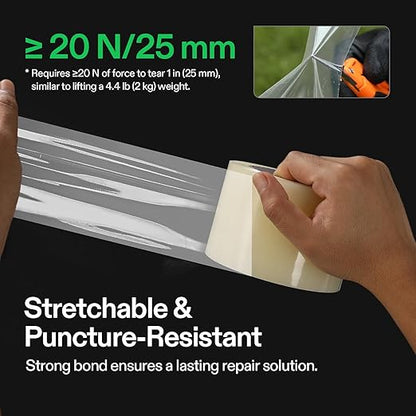 VIVOSUN 3” x 108’ Greenhouse Repair Tape, 6.3 mil Clear Poly Patch Tape, Heavy Duty and Weatherproof, for Greenhouses, Plastic Sheeting, and Tents (Pack of 2)
