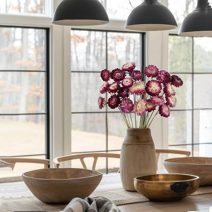 CITYES 22 Pcs Natural Dried Daisy Flowers Bouquet Dried Flower Purple Daisies Dried Sunflowers Chrysanthemum with Stem for Wedding Farmhouse Table Vase Decor Home DIY Flower Arrangement