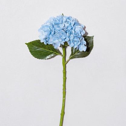 WILD WORKS 4Pcs Light Blue Hydrangea Artificial Flower Natural Lifelike Real 21 inch Long Stem Hydrangea Latex Flower Bouquets for for Christmas Decor Home Party Outdoor Wedding Decoration