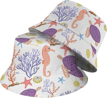 Wildflowers Floral Bucket Hat for Men Women, Summer Vacation Outdoor Travel Reversible Double Side Beach Caps Fisherman Hat