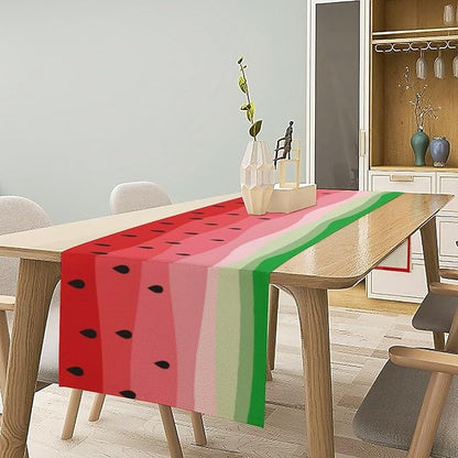 Watermelon Table Runner,Summer Fruit Tropical Birthday Party Decorations Dining Room Home Kitchen Table Decor 13 x 36Inch