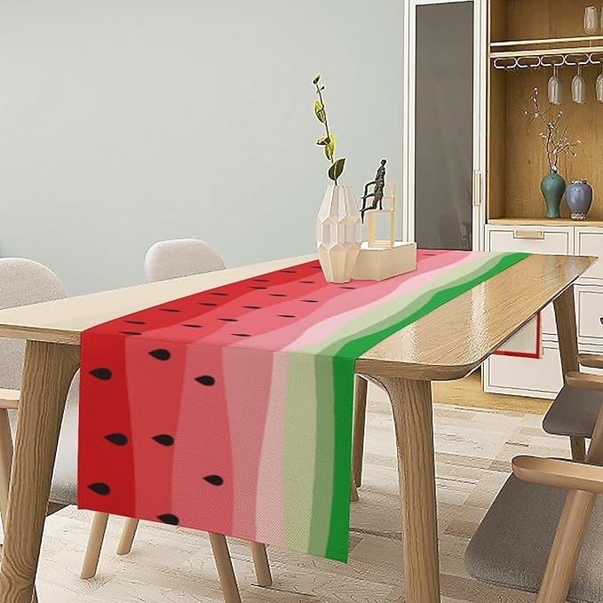 Watermelon Table Runner,Summer Fruit Tropical Birthday Party Decorations Dining Room Home Kitchen Table Decor 13 x 90Inch