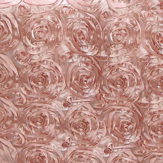Efavormart Wonderland Rosette Premium Table Runners for Weddings Party Banquets Decor Fit Rectangle and Round Table - Dusty Rose