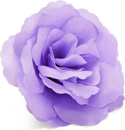 Bright Creations Silk Foam Roses - 50 Stemless 3in Light Purple Heads - Realistic Blooms for Wedding Decor & DIY Crafts - Bulk Artificial Roses Light Purple Flowers