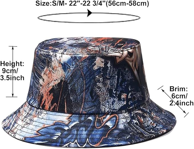 Quanhaigou Bucket Hat for Men Women,Packable Reversible Printed Sun Hats,Fisherman Outdoor Summer Travel Hiking Beach Caps