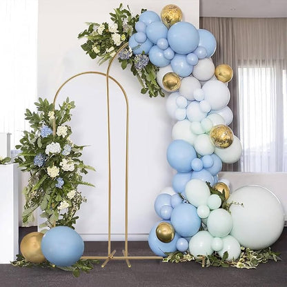 Arch Backdrop Stand for Party,5 FT,6 FT Metal Balloon Arch Stand,Gold Wedding Arch Stand for Birthday Ceremony,Baby Shower,Graduation Decoration