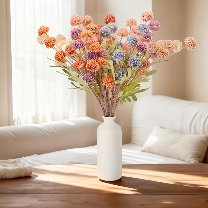 ZMTECH 12pcs Fake Flowers for Vase, Fall Bouquet Artificial Flowers for Home Decor, Silk Flowers with Stems for DIY Floral Arrangements Vase Fillers Home Decorations