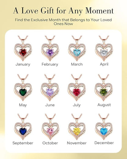S925 Sterling Silver Necklace for Women, Wife Jewelry Rose Gold, Mom Birthday Valentines Mothers Day Gifts, Girlfriend Necklaces, Daughter Heart Jewel, Anniversary for Her