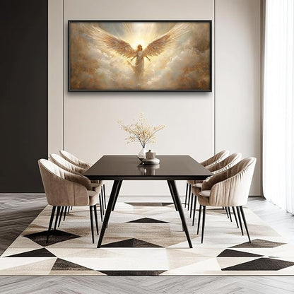 Large Angel Wall Art for Living Room, Framed Oversized Angel Wing Wall Decor Fantasy Sky Clouds Canvas Painting Modern Artwork for Living Room Bathroom Bedroom Office Dining Room 60"x30"