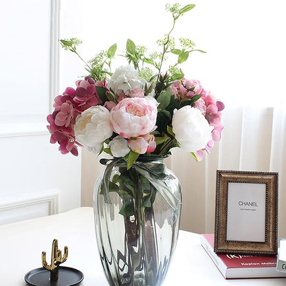 FagusHome 25 Pcs Silk Peony Artificial Flower Heads 4 inch Fake Peony Flowers Heads with Stems Artificial Peony Flower Heads in Bulk Wholesale for Wedding Home Decor (Off White)