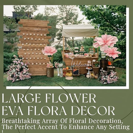 Giant Artificial Flower, 4.6ft Large EVA Flower Backdrop Decorations for Wedding Birthday Christmas Party Photography Shop Window Home Decor Props, Champagne
