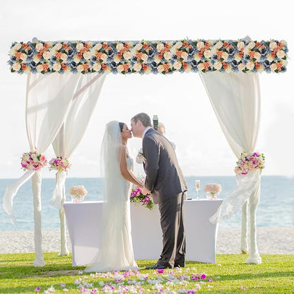 Flower Centerpieces for Tables - 10 Pack Wedding Arch Artificial Flowers Grey Arrangements Center Piece for Reception, Living Room, Kitchen, Dining Table Runner Decorations