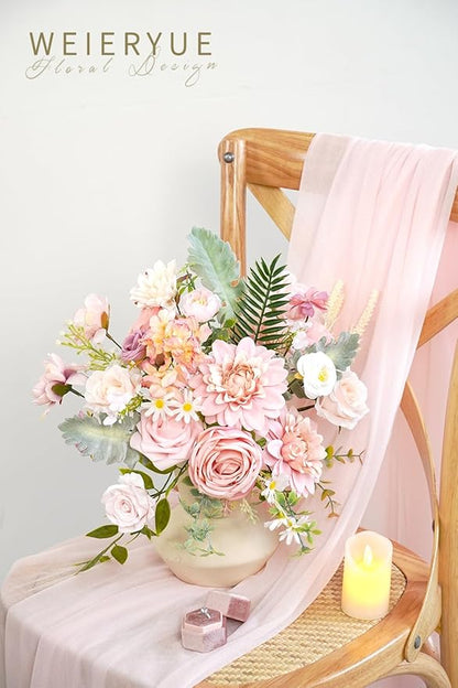 Pink Artificial Flowers Combo Box Wedding Decor,Fake Flowers,Flowers for Decoration,Silk Flowers for Home Decor Indoor,Cake Flowers,Faux Flowers for Crafts