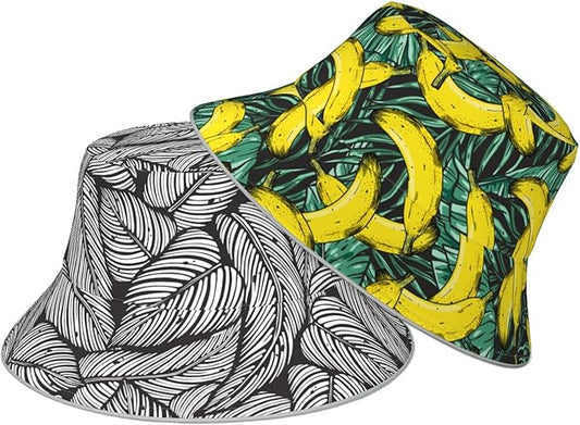 Bucket Hat Beach Summer Sun Hat Reversible Fisherman Hats Double Sided Wearing for Women Men Boys Girls
