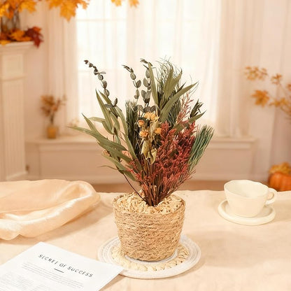 YZXZM Real Flower Bouquet for Christmas Decorations with Dried Pine Branches & Flowers, 17 Inch